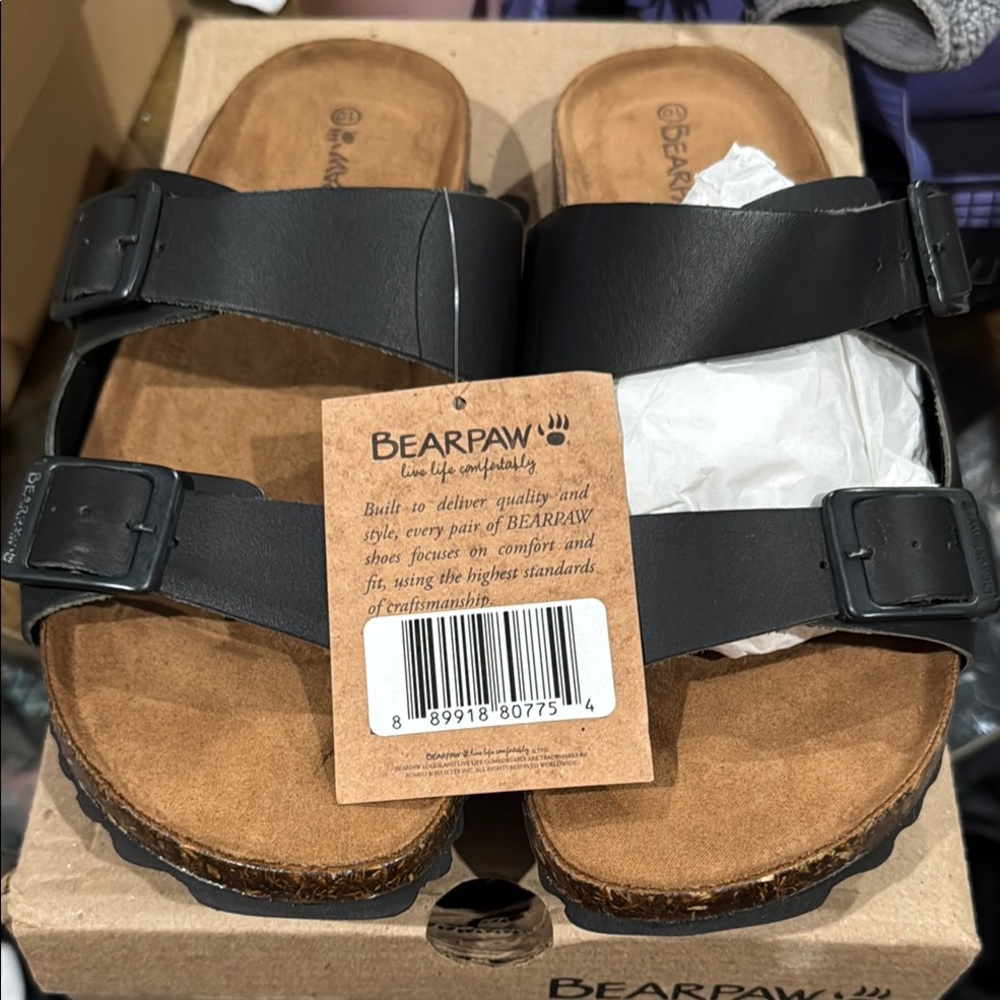 Bearpaw Black Sandals